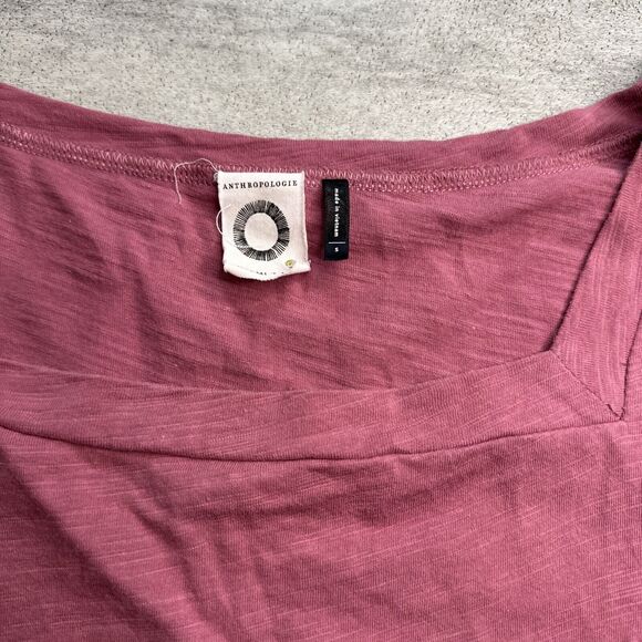 Anthropologie Akemi Kin Decker Balloon Sleeve Top Small Pink - Picture 2 of 5